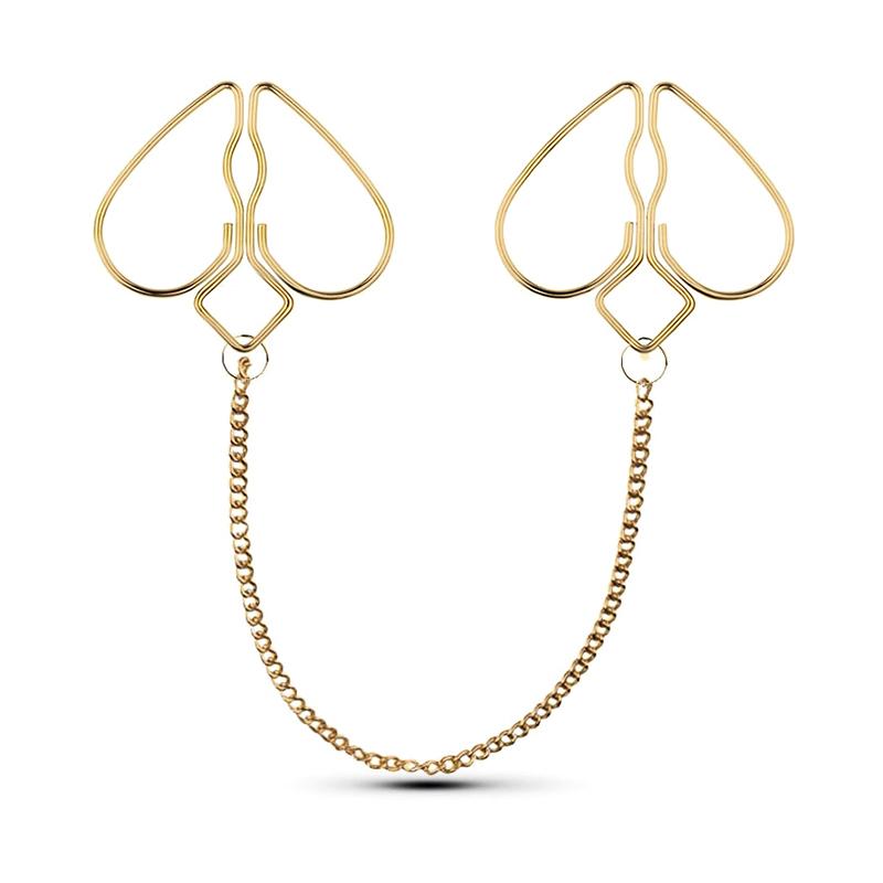 Heart Nipple Clamps Sex Adjustable Body Clips Non-piercing Jewelry For Women And Couples