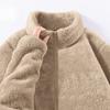 Fleece jacket women's autumn and winter double-sided fleece clothes thermal stand-up neck cardigan stand-up neck jacket
