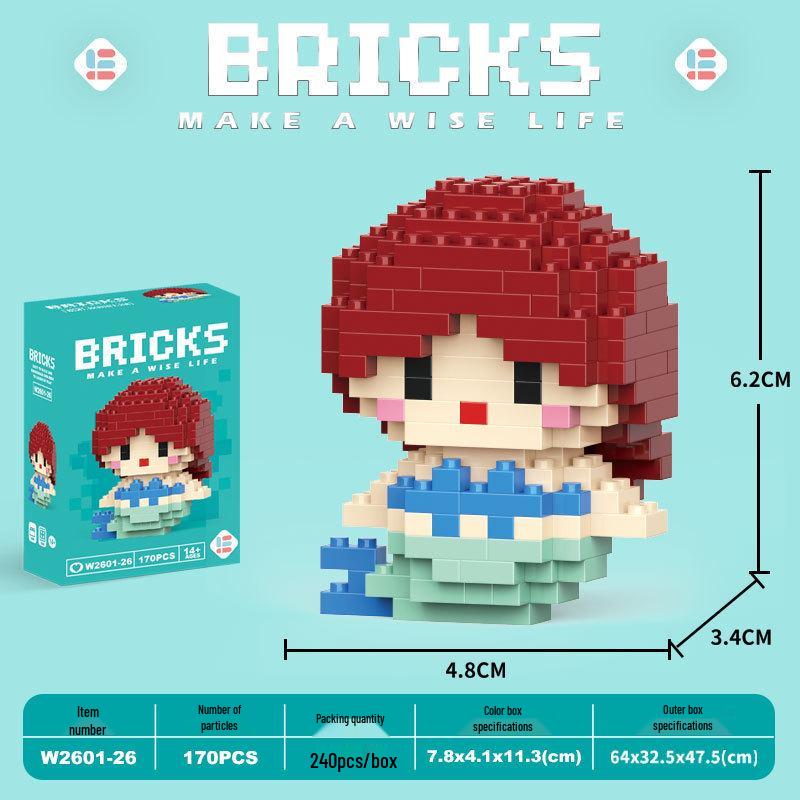 Children's Cartoon Building Blocks Set - Micro-Particle Assembly Girl Toy Gift