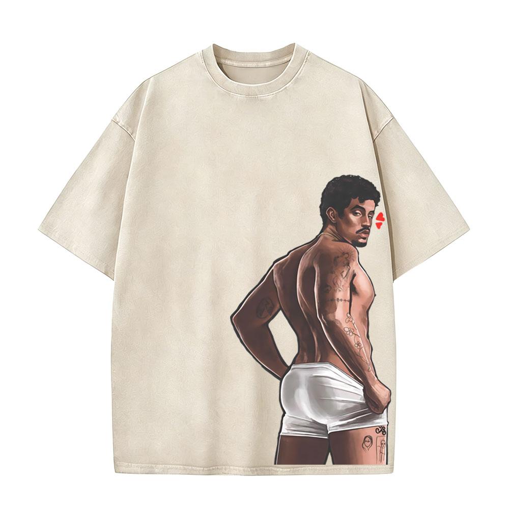 

Washed Vintage Rapper Bad Bunny Figure Graphic Tshirt Debi Tirar Mas Fotos DTMF Merch T Shirt Men Women Fashion Hip Hop Tshirt S