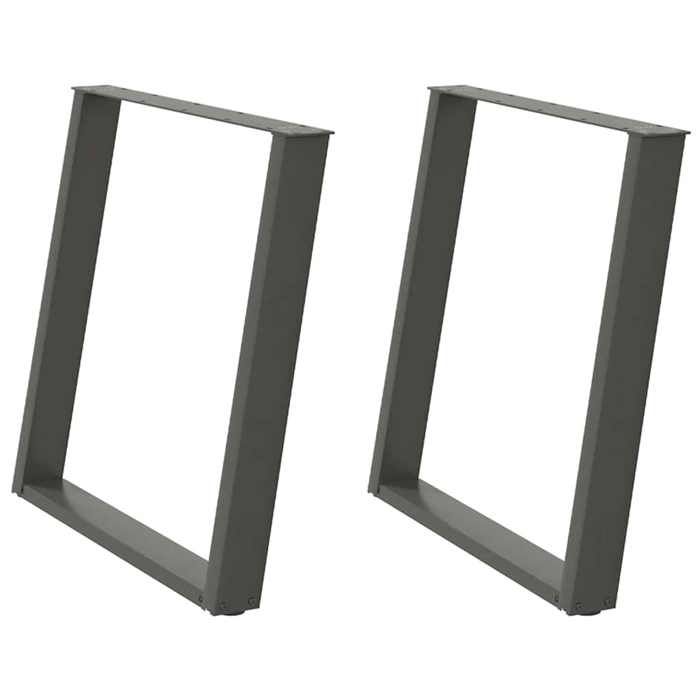VidaXL Dining Table Legs U-Shape 2 Pieces Anthracite 80 X (72-73) Cm Steel 4012798