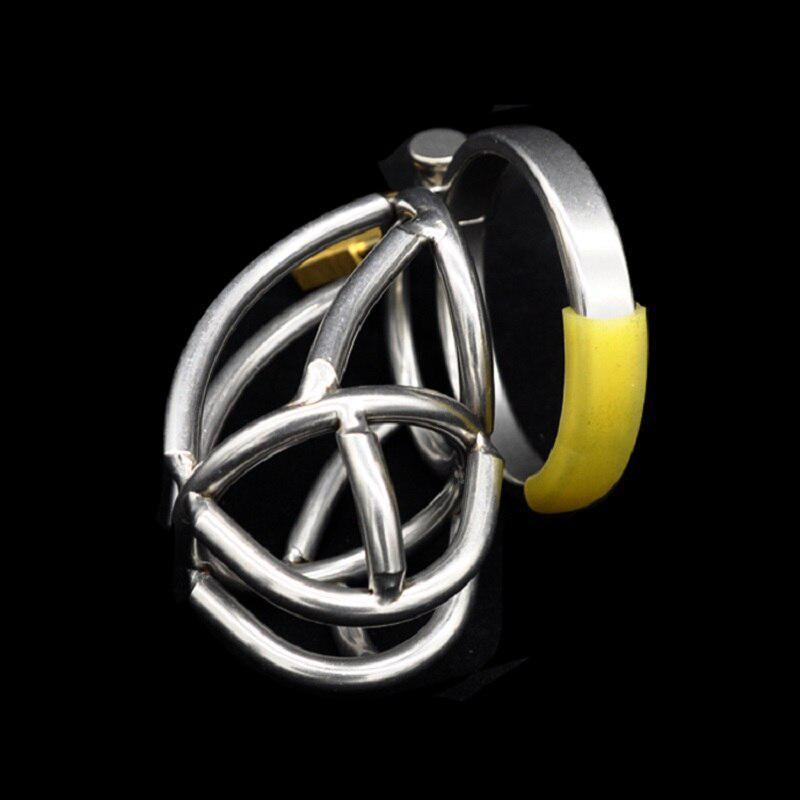 Cage de chasteté masculine en acier inoxydable, anneau de pénis, serrure métallique Standard
