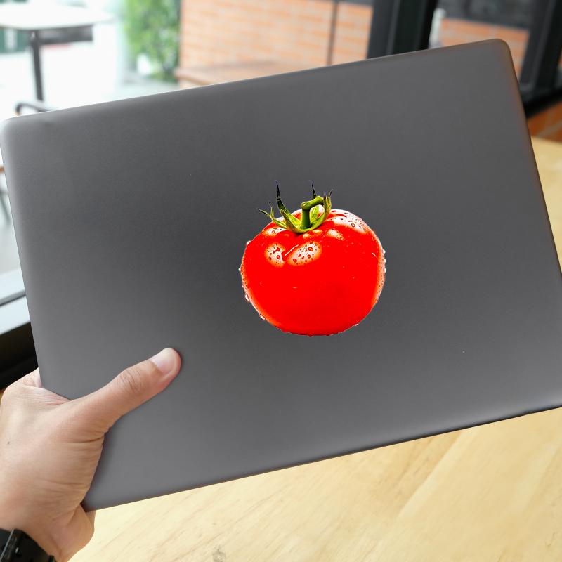 1PC 3D Effect Tomato Motorcycle Sticker Waterproof for Motorbike Fuel Tank Helmet Funny Decor Cover Scratches Laptop Vinyl Decal