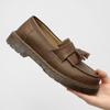 Women's Genuine Leather Low-top Small Leather Shoes Fringed Loafers Student Round Head Casual Shoes