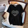 Women's Plus Size Loose Fit Mid-Length Short Sleeve Round Neck T-Shirt (200/300/350 Jin)