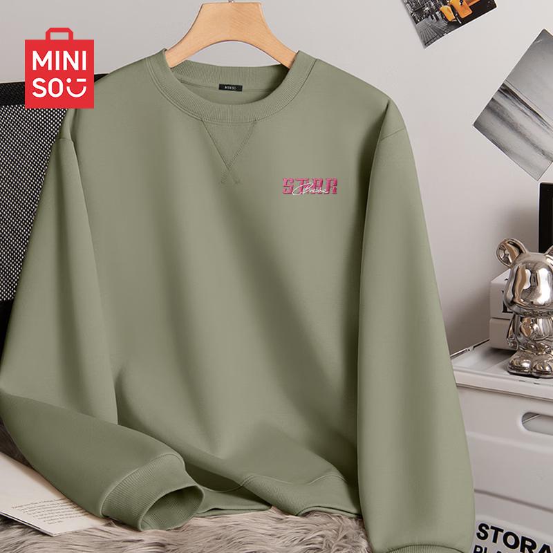 MINISO Men's Retro Round Neck Sweatshirt