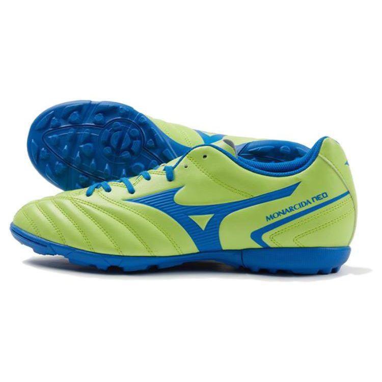 Mizuno Monarcida Neo 2 Round Toe Lace-Up TT (Rubber Studs) Durable Breathable Soccer Shoes Men Soccer Shoes Green Blue P1GD232554