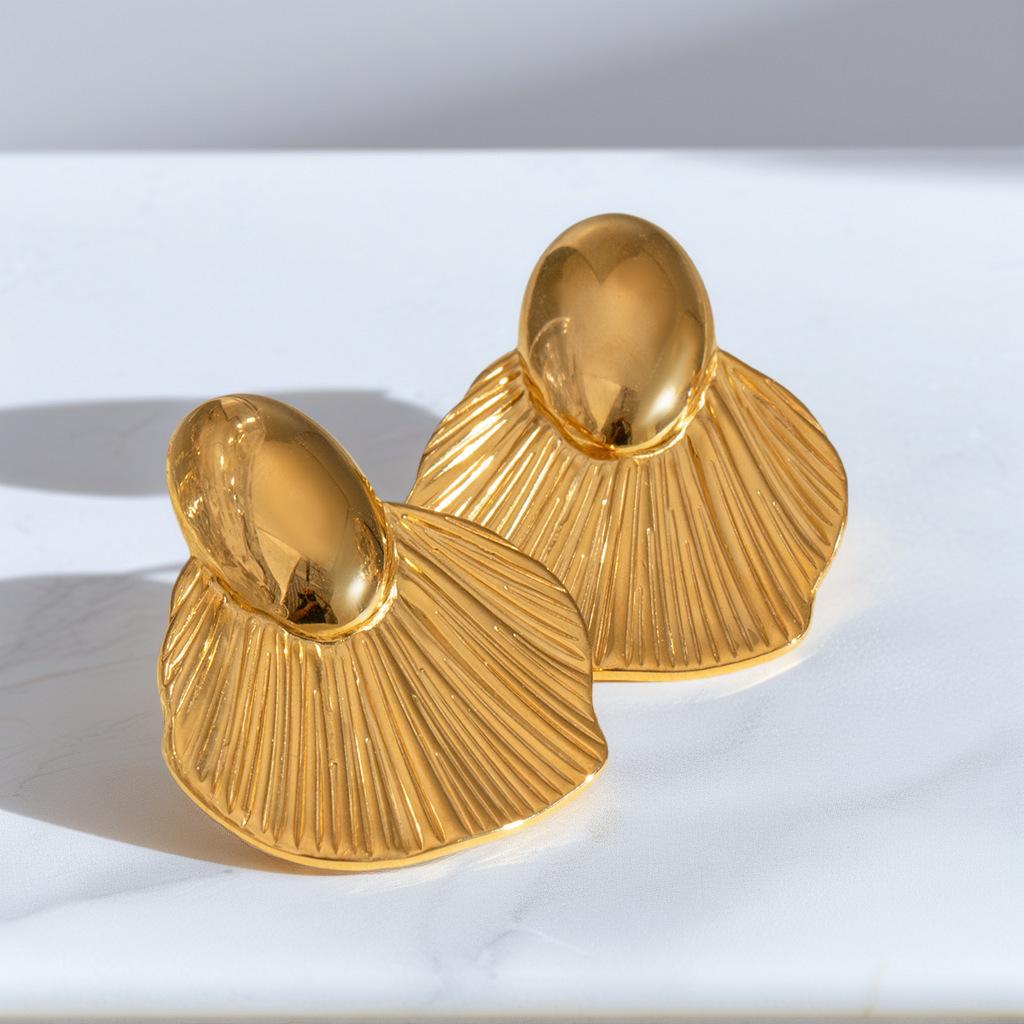 

Europe and America Exquisite Irregular Luxury Creative Polygon Geometric Leaf Texture Flowers, Earrings, Earrings золотой