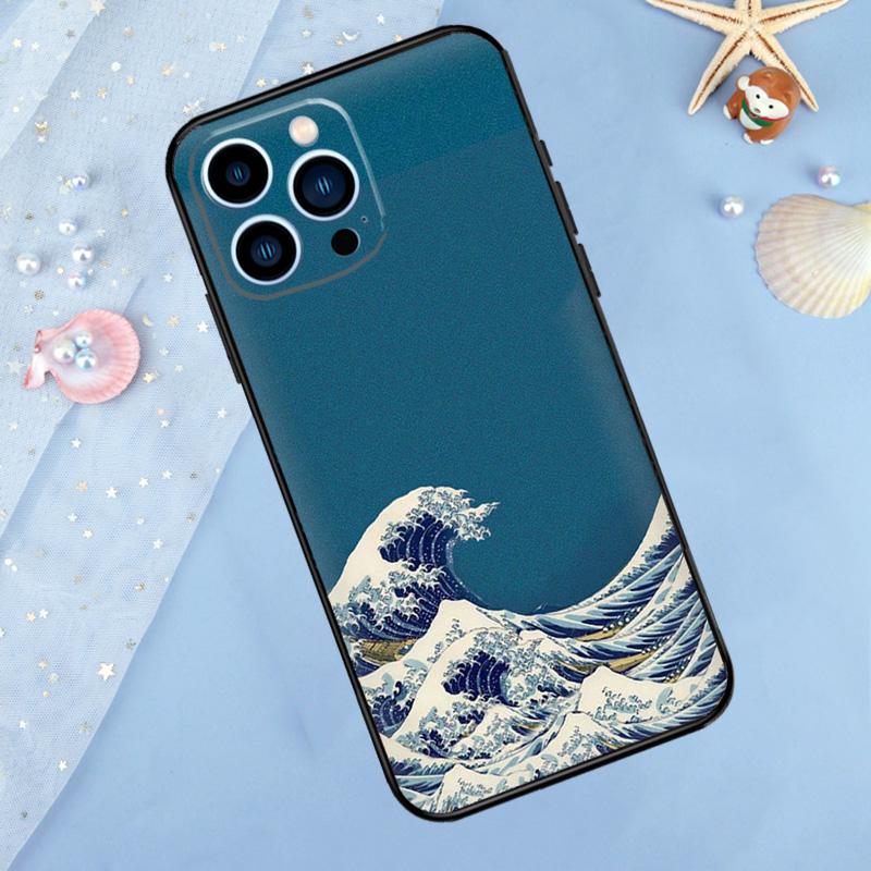 Japanese Great Wave of Kanagawa Phone Case For iPhone 14 13 12 11 15 16 Pro Max 7 8 Plus XR X XS Max 12 13 Mini Cover Case