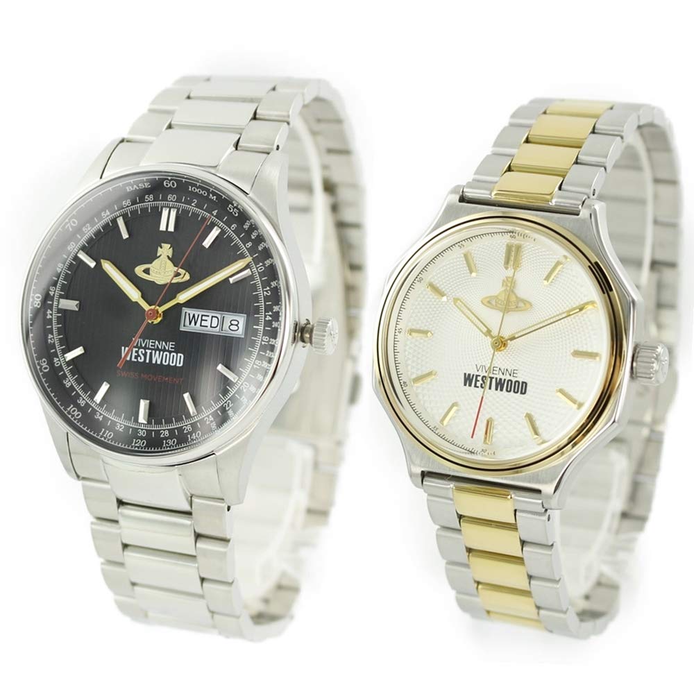 

Vivienne Westwood Pair Watch Storage Box for Men and Women, Silver and Gold, VV207BKSLVV227SLGD [Parallel Import]