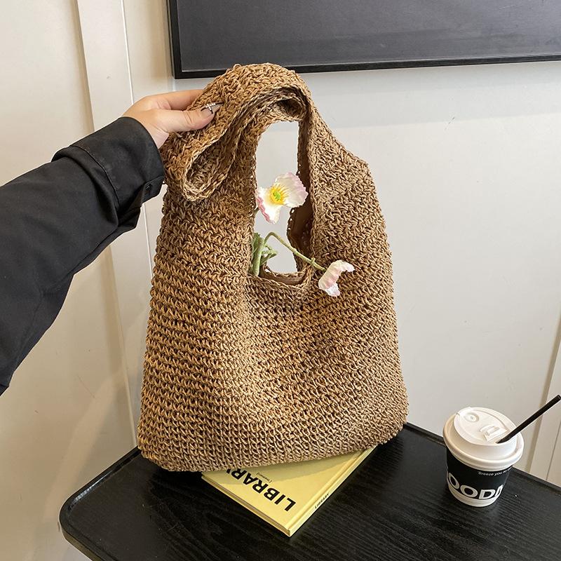 

Mori handwoven bag casual large capacity seaside beach bag supply fashionable versatile tote bag 38*1*38 хаки