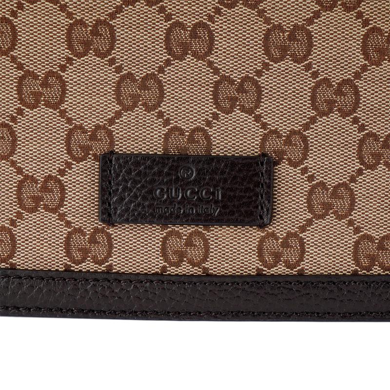 Gucci Vintage Logo Leather Canvas Messenger Bag Men Bags Ebony Dark-Brown 449172-KY9KN-9886