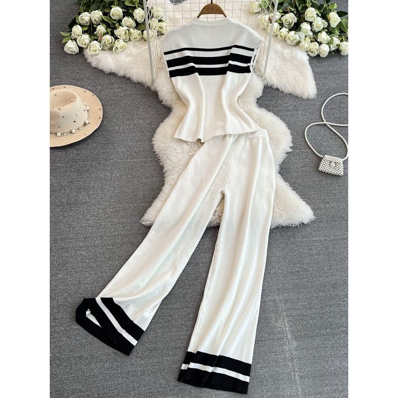 Knitting Tops Casual High Waist Slim Looking Fashion Suit