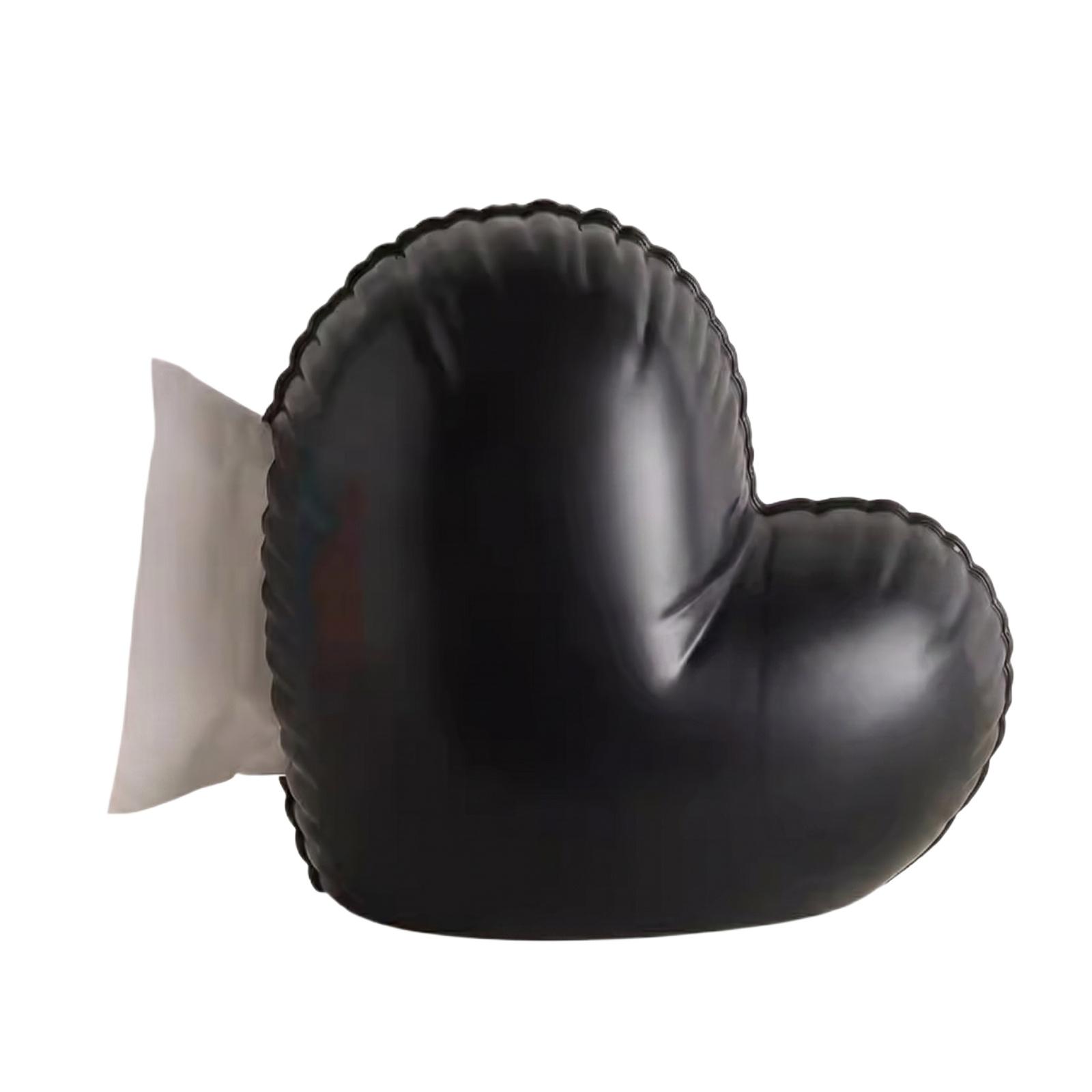 

Heart Shaped Tissue Box Cover Decorative Soft PU Leather Holder for Home Office Car Living Room Bedroom Desk one size чёрный