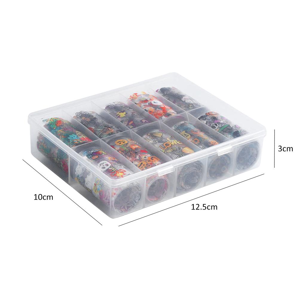 10Pcs/Pack Nail Foil Transfer Sticker Christmas Hallowmas Starry Sky Glitter Fingernail Art Stickers Tips Wraps Foil Transfer Adhesive DIY Nail