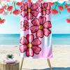 Pink Flowers On Gradient Background Beach Towel Quick-drying for Travel Outdoor Sports Jogging Beach and Swimming