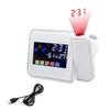 Digital LED Backlight Projection Alarm Clock Snooze Display Weather Temperature Thermometer Humidity Calendar Bedside Clock
