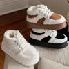 Fashion Winter Fashion Cotton Shoes Women's Christmas Comfortable Warm Non-slip Retro Lamb's Wool Bread Shoes Shoelace
