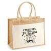 Jute Tote Bag - PLANETEE - I Can't Minimalist - Jute and Cotton Canvas - 21 L (43×33×21 Cm) - Handles 65 Cm