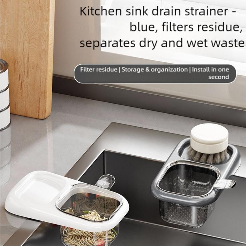 Sink Drain Colander for Kitchen, Bathroom Sink Strainer Thickened Mesh Sink Mount Mount Dripping Drain Soap Holder