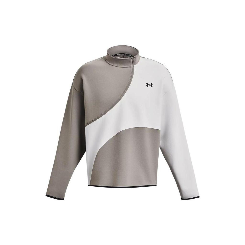 Under Armour Unstoppable Color Blocked Stand Collar Sports Hoodie Men hoodies Light-Gray 1379813-294