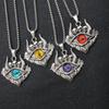 Hip Hop Rock Evil Eye Pendant Necklace For Men Stainless Steel Chain Skull Jewelry Gift Retro Creative Neck Accessories