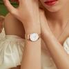 BUREI Analoge Quarzuhr mit wasserdichtem Netz, stilvoll und beliebt für den Weg zur Arbeit, schlank und leicht, Rosé-Edelstahl-Armband für Damen, Freizeit, Schule,