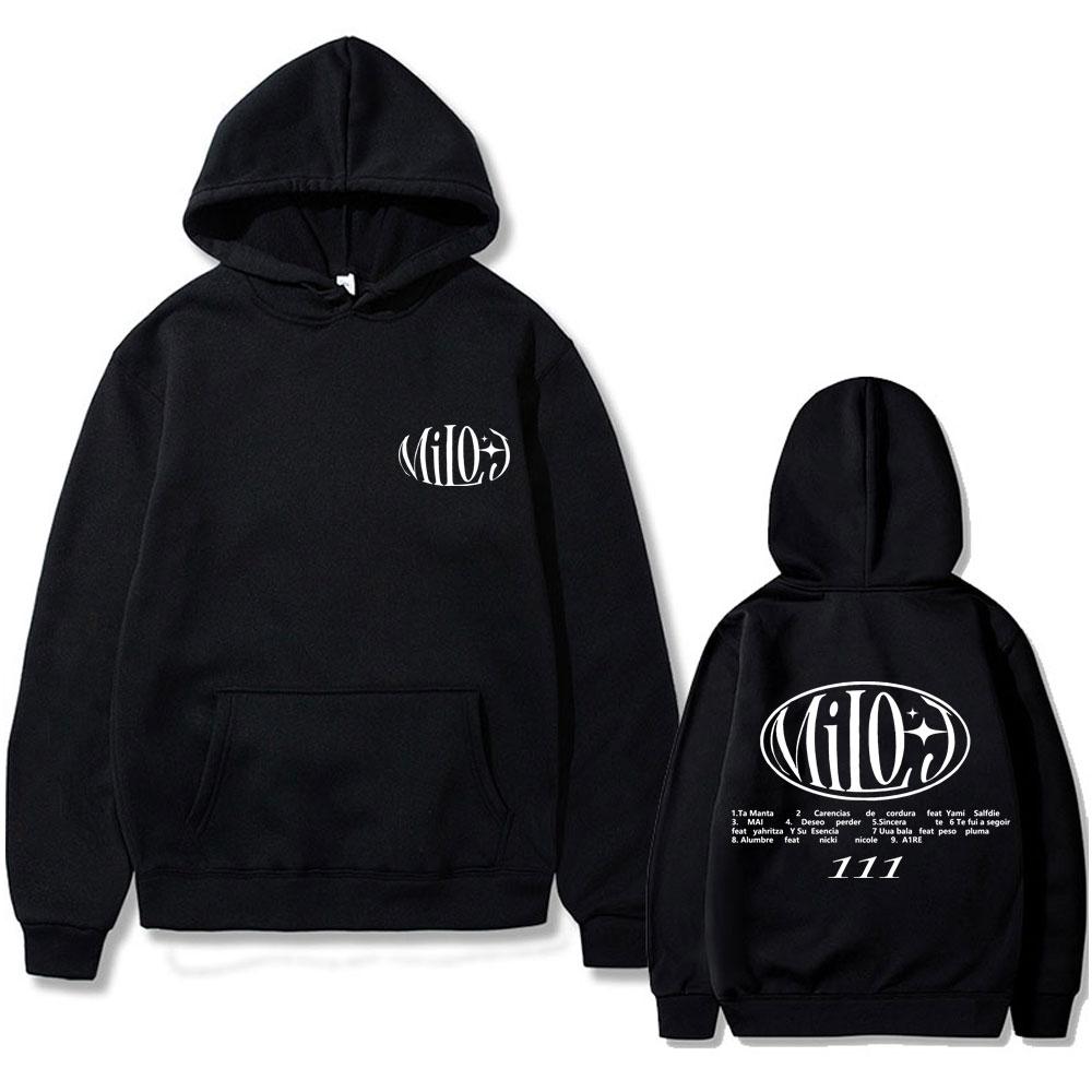 Rapper Milo J 111 Album Graphic Hoodie Men Women Hip Hop Fashion Oversized Hooded Sweatshirt Men's Casual Fleece Cotton Hoodies