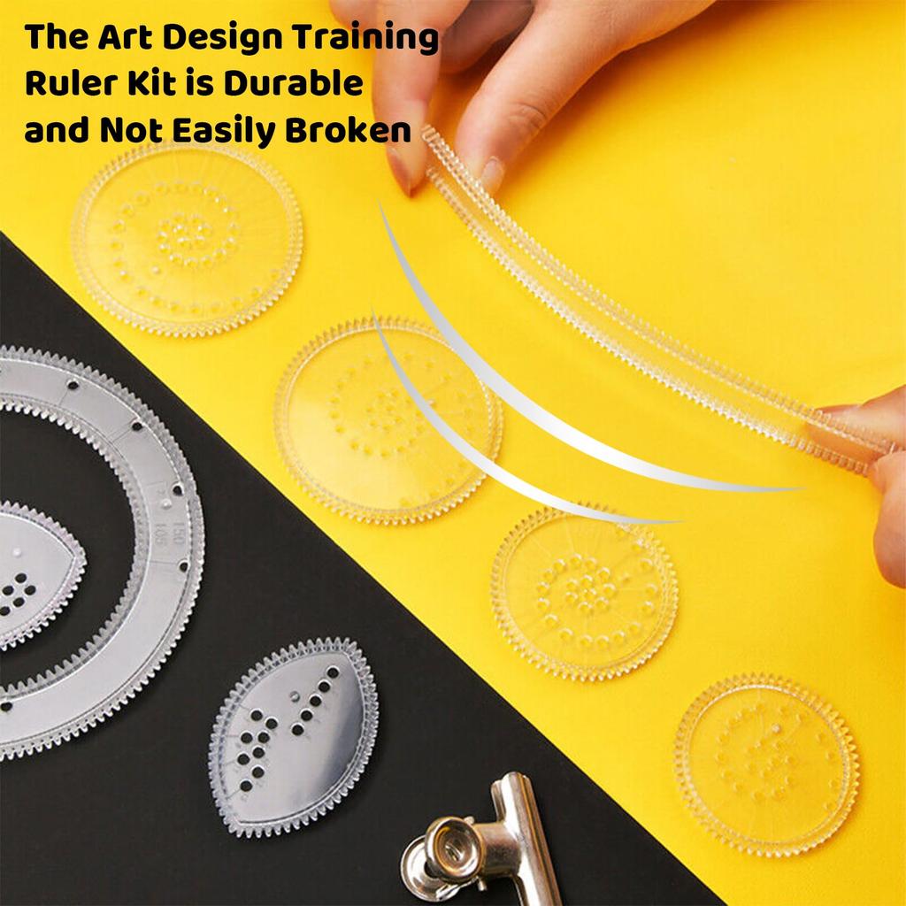 22Pcs/Set Spirograph Drawing Tools - Geometric Roulette Ruler, Educational Painting Puzzle Toy, Creative Art Learning Kit