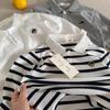 Kids' Striped Polo Shirt - Fall Trendy Bear Design for Boys & Girls