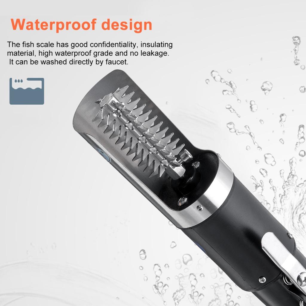 Fish Scaler Electric Fishing Scalers Clean Fish Remover Cleaner Descaler Waterproof Scraper Seafood Tools Black