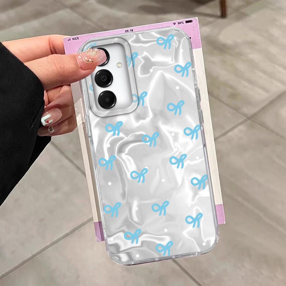 Circular Dots Black Bow Women Girls Phone Case for Samsung Galaxy A55 A56 A36 A26 A16 A53 A06 A14 A24 A34 A54 A15 A25 A35 Cover