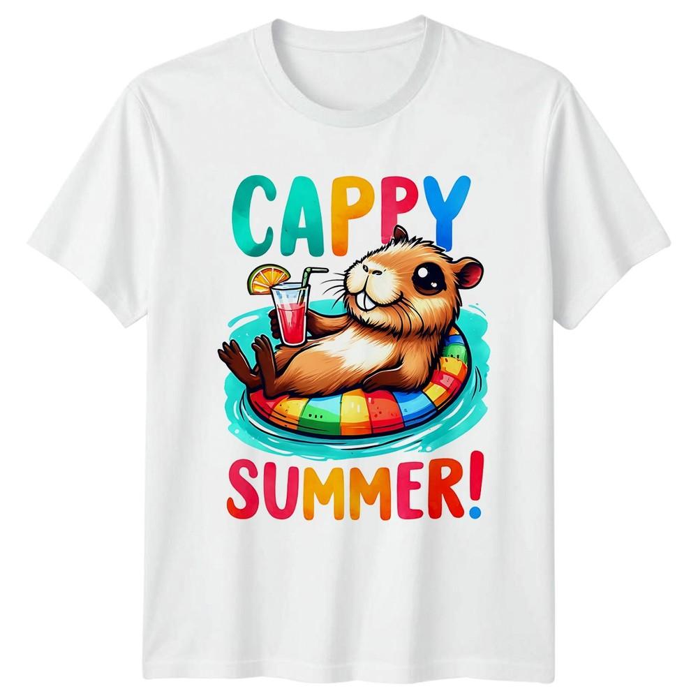 Cappy Summer TShirt Summer Capybara Wildlife Animal Summer Gift For Him And Her S