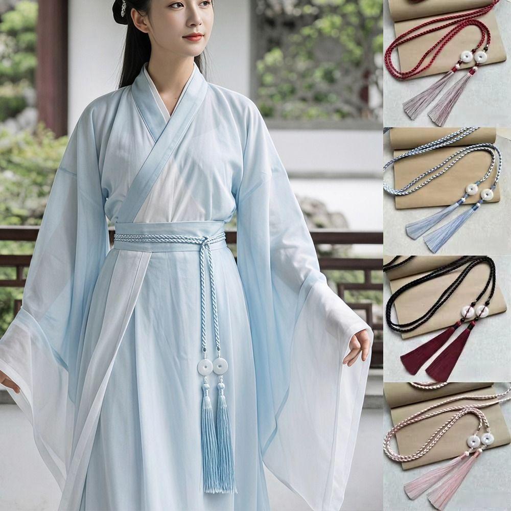 Chinese Style Hanfu Waist Tie Belt Pendant Tassel Waist Cord Retro Rope Waist Chain Waist Decor