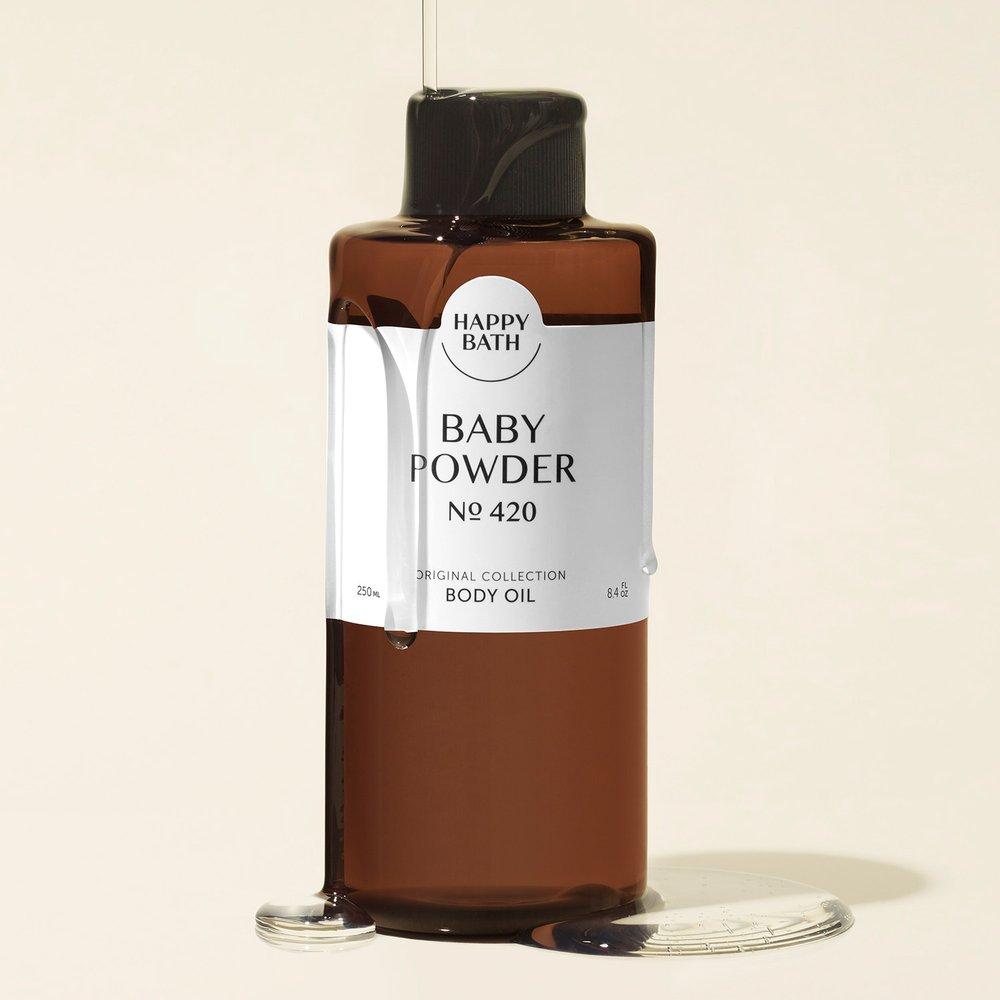 HAPPY BATH Body Oil Baby Powder 250ml