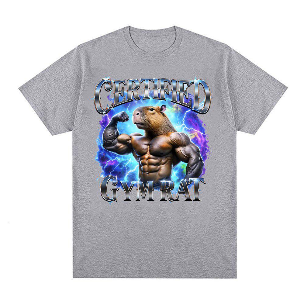 Certified Gym Rat Tshirt Funny Vintage 90s Style T Shirt Unisex Gym Graphic Tee Gym Lovers Gift Funny Short Sleeve Clothes