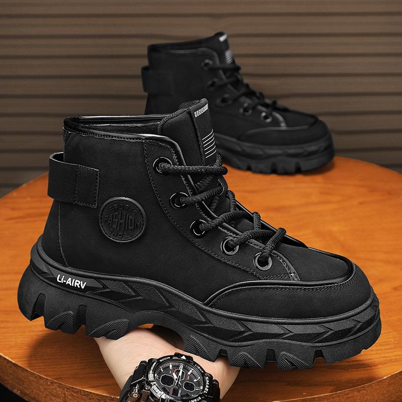 Autumn and winter new high-top shoes Martin leather boots tooling boots men's recreational locomotive boots labor insurance shoes men's