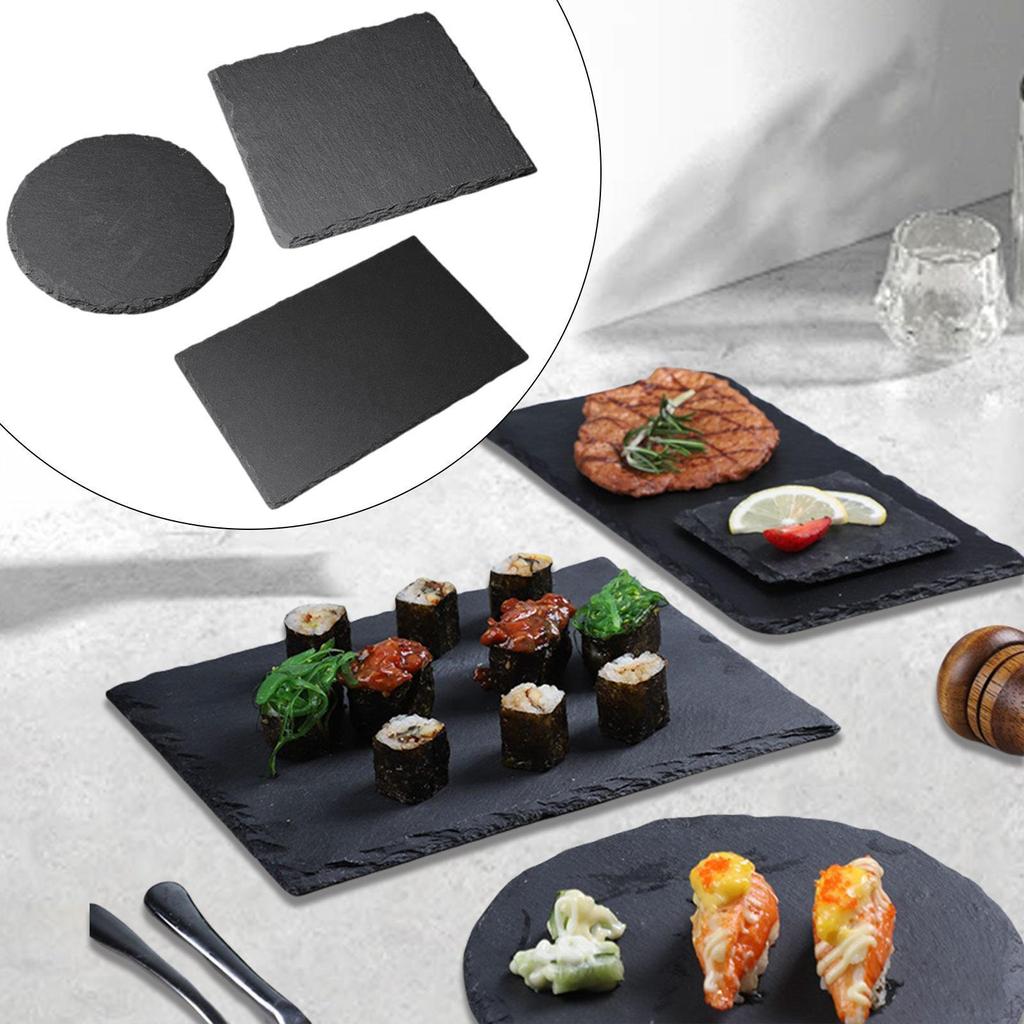 3Pcs Slate Cheese Board Gourmet Serving Platter Plate for Entertainment