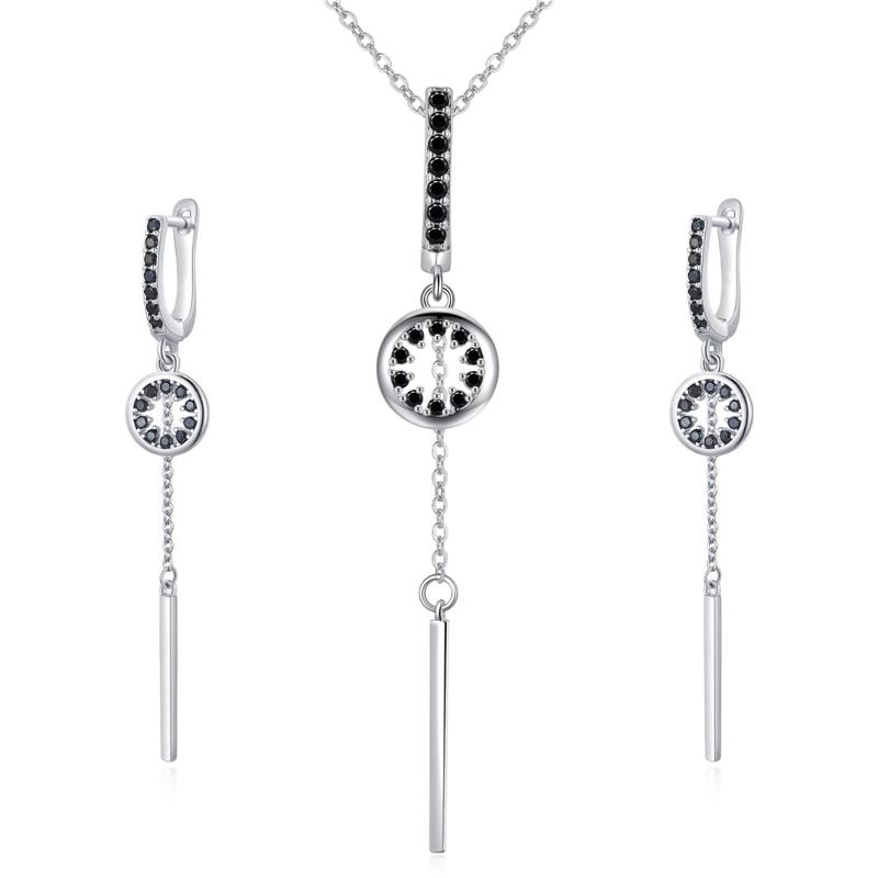 Black Awn Women Black Jewelry Sets Drop Earrings & Necklace for Women
