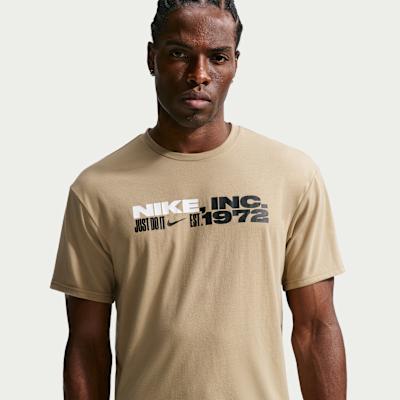 Nike Dri Fit Quick Dry T Shirts Men s Apricot Tea Brown/Cool Gray/Blac S