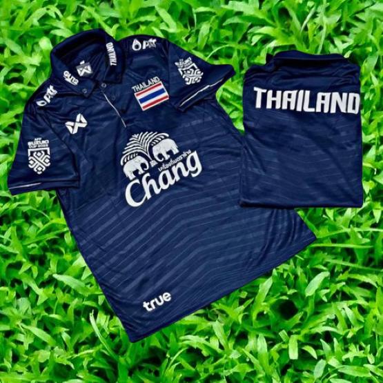 THAJSKO Fotbalový národní trénink JERSEY CHEER Verze pro fanoušky Rychloschnoucí košile Polo Polyester Krátký rukáv Uniforma Logo Elephant Sport Outdoor