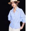 Women's Wudao Modal Blend Pleated Lapel Shirt