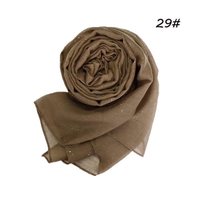 New bronzing Bali yarn women's scarf monochrome gold sprinkled long scarf elegant and fashionable