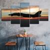 Aircraft Plane Scenery Canvas 5 Piece Five Panel Wall Print Modern Art Poster Picture Home Decor Gift For Him For Her