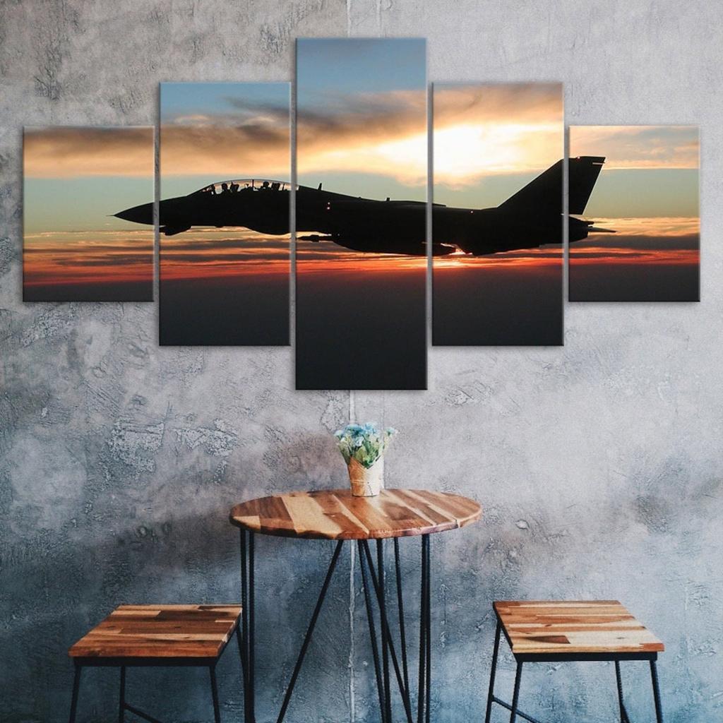 Aereo Aereo Paesaggio Tela 5 Pezzi Cinque Pannelli Stampa Murale Poster Arte Moderna Immagine Decorazione Casa Regalo Per Lui Per Lei