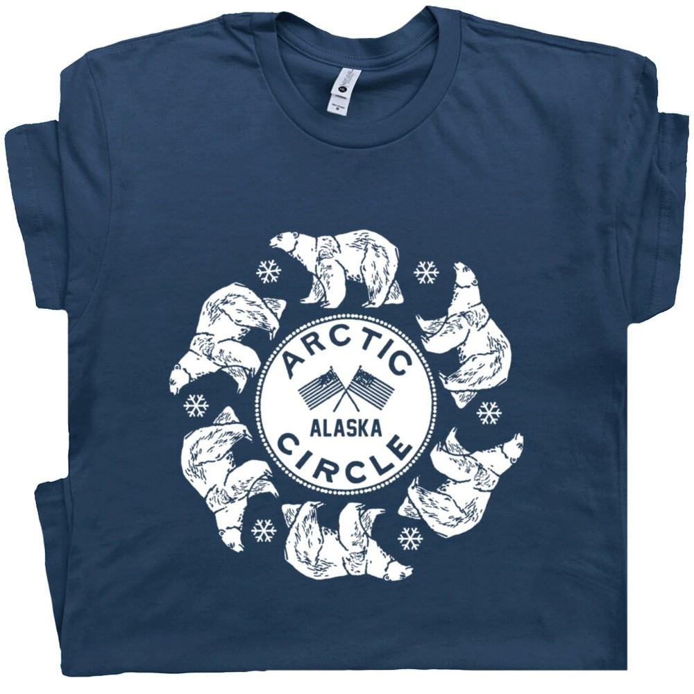 

Arctic Circle T Shirt Polar Bear Alaska Vintage Ski Iditarod Skiing Snow Tee M
