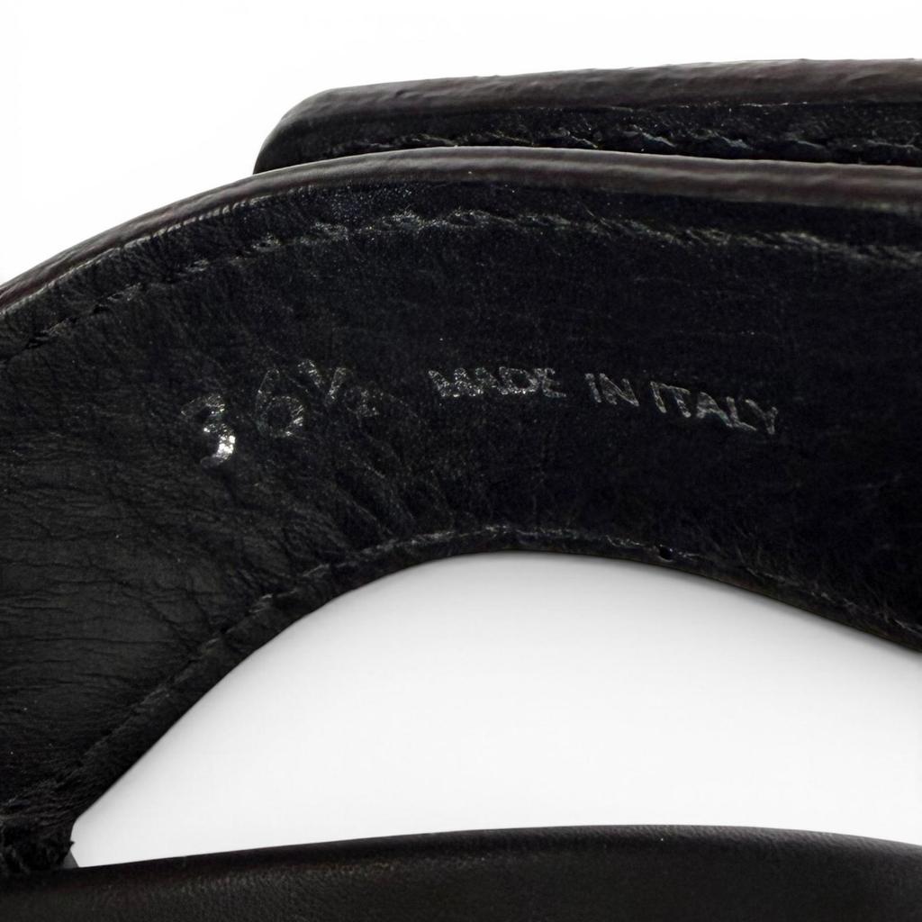 Great MIUMIU Sandals Chunky sole logo belt included black leather 36.5 5X251E Used