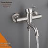 Brushed 304 Stainless Steel Gooseneck Mixer Faucet Set for Bathtub and Shower