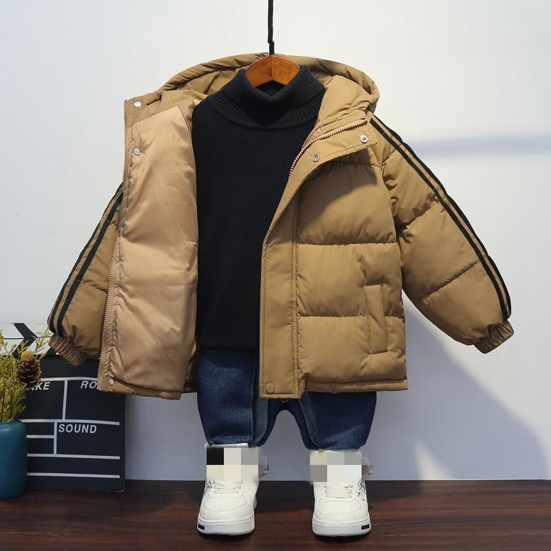 Autumn and Winter Children's Cotton Jackets, Thick Hooded Jackets for Boys and Girls, Down Cotton Jackets, Short Children's Clothing