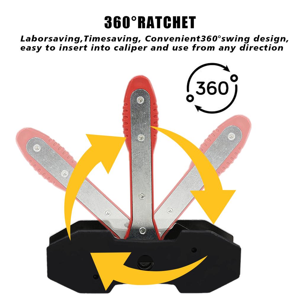 Car brake caliper pressure tool 360 degree swing ratchet wrench disc brake caliper piston expander